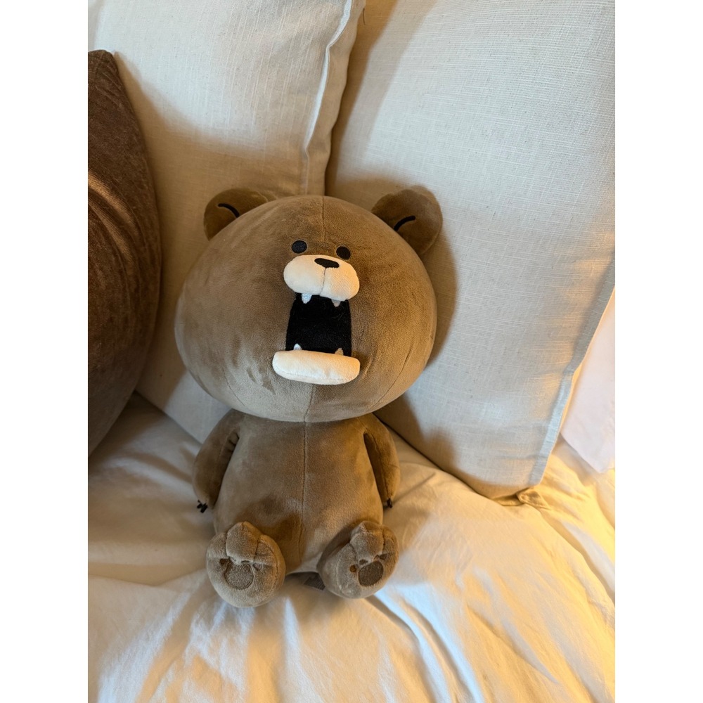 LINE FRIENDS Snore Plush Brown Bear Stuffed Animal 14 Inch Character Toy